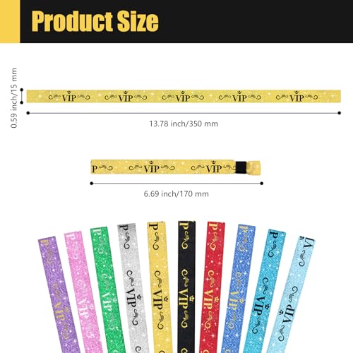 100 Pcs VIP Cloth Wristbands, Disposable Wristbands for Events (Multicolor) by Comflora - Image 2