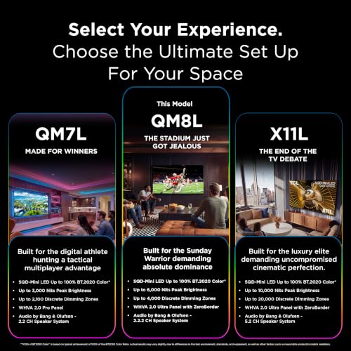 TCL 98 Inch Class QM8L Series | SQD-Mini-LED QLED Smart TV | 98QM8L, 2026 Model | 144Hz | Ultimate Color Brightness & Contrast | Google AI Bang & Olufsen | Voice Control Gaming Streaming Television - image 2