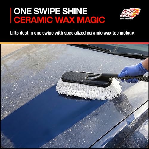 Image of Wax Pro Car Duster | Wax-Coated Duster | Lint-Free & Scratch-Free Cleaning | Waterless Wash | Car Dust Cleaner | Easy Grip Long Handle