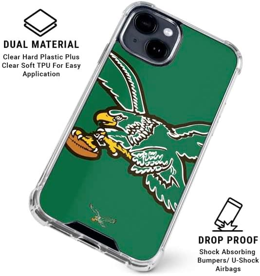 Skinit Clear Phone Case Compatible with iPhone 14 - Officially Licensed NFL Philadelphia Eagles Retro Logo Design
