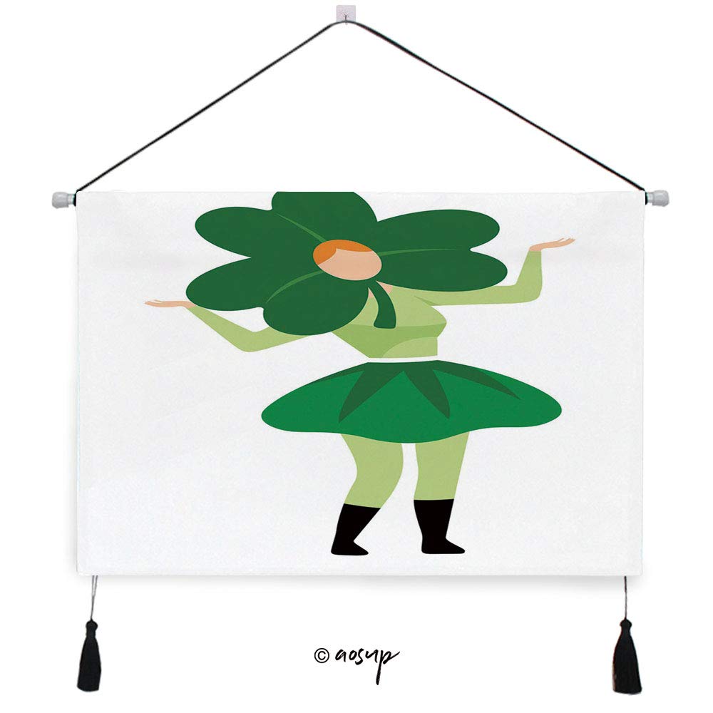 Homenon Canvas Wall Art for Living Room, Bedroom Lucky Lady with Clover Hat Costume Canvas Prints for Home Decoration Ready to Hanging - 24.5x17.5 inches