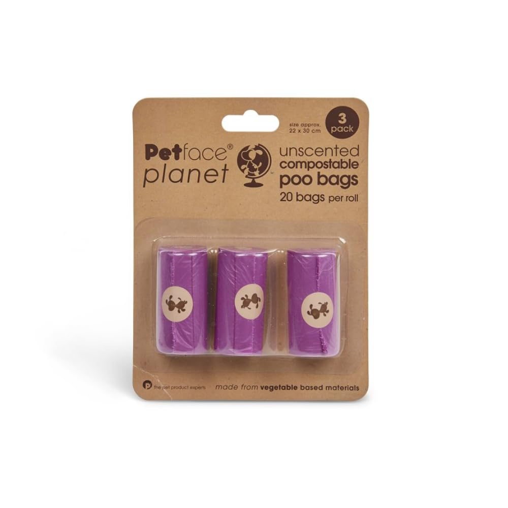 Petface Unisex Purple Planet 3 Roll Poop Bags