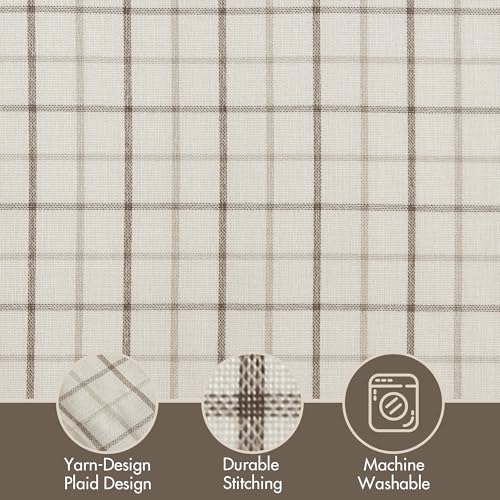 Image of Madison Park Anaheim Cabin Plaid Curtain Window, Thermal Insulated Fleece Lining, Living Room Decor Room Darkening Drape for Bedroom, 1-Single Panel Pack, 50x84, Rod Pocket & Back Tab, Natural