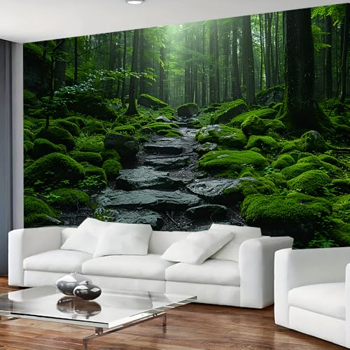 FENDROM Tapeçaria de floresta enevoada verde natureza selva decoração de casa paisagem decoração de