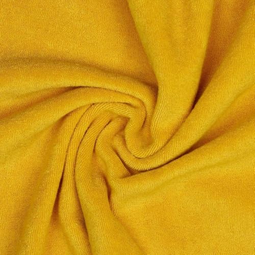 Tissu éponge en coton extensible moutarde 500x150cm contre la peau sensible