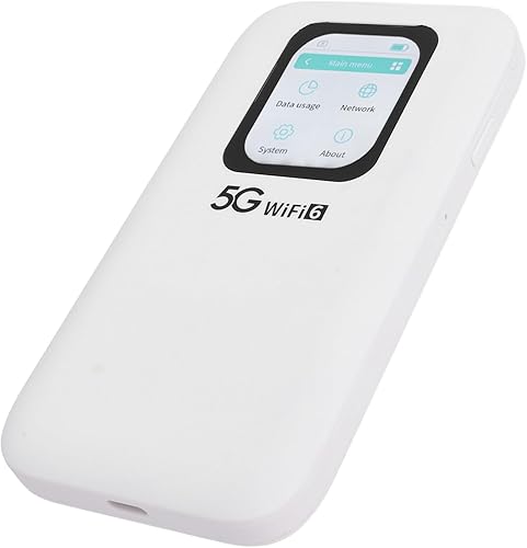 Miniatura 6 de Hotspot móvil WiFi 5G, enrutador portátil Wi Fi 6 para viajes soporta hasta 16 dispositivos, pantalla táctil de 2.01 pulgadas, con ranura para