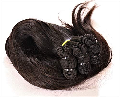 100% Natural Indian virgin temple raw hair extensions 14” 16” 18” Straight 3 bundles direct from India hair factory - Buy Indian virgin raw hair weft hair extensions