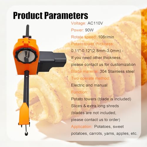 Cortador eléctrico automático de papas en espiral 110V miniatura 3
