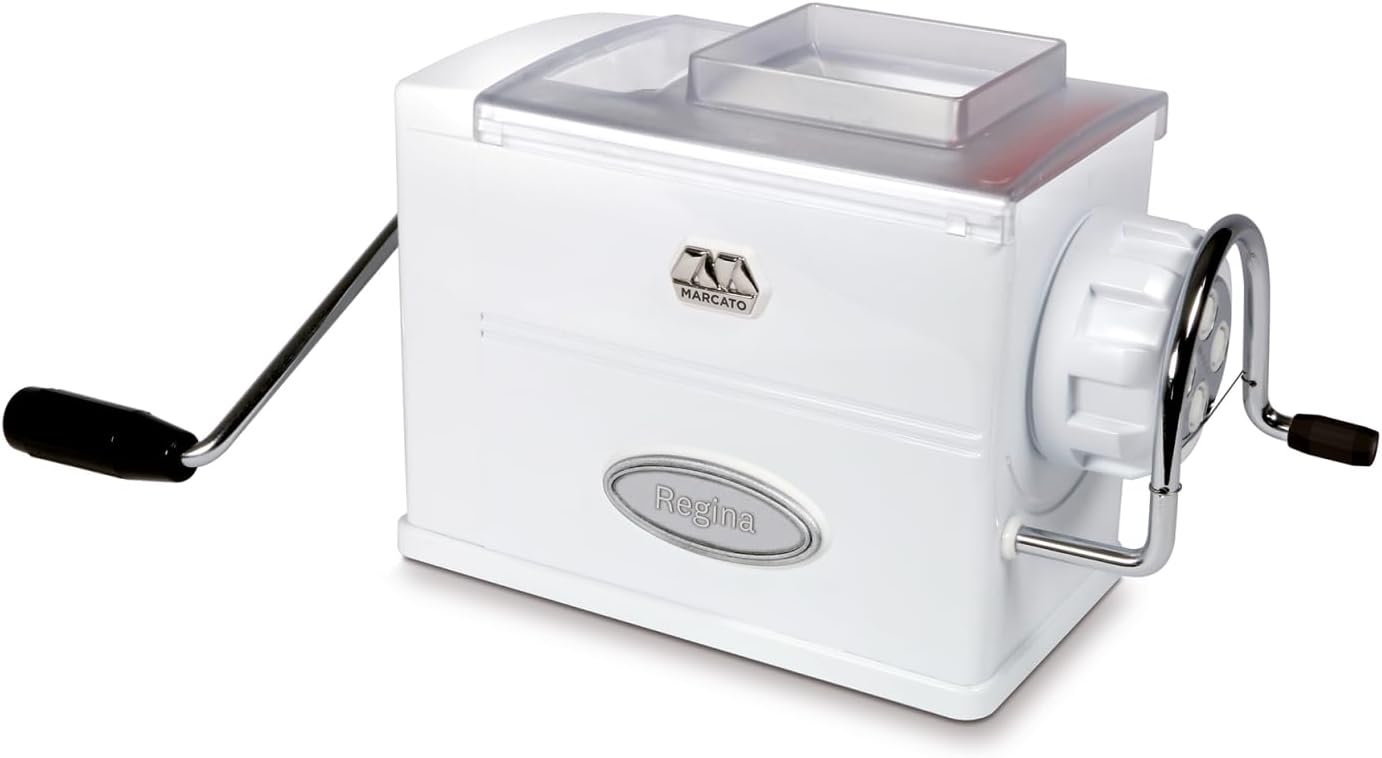 Marcato Pasta Machine, Pasta Maker, Fresh Pasta Extruder, Manual, 5 Dies Included, for Bucatini, Fusilli, Maccheroni, Maccheroncini, Rigatoni, Made in Italy. Model: Regina