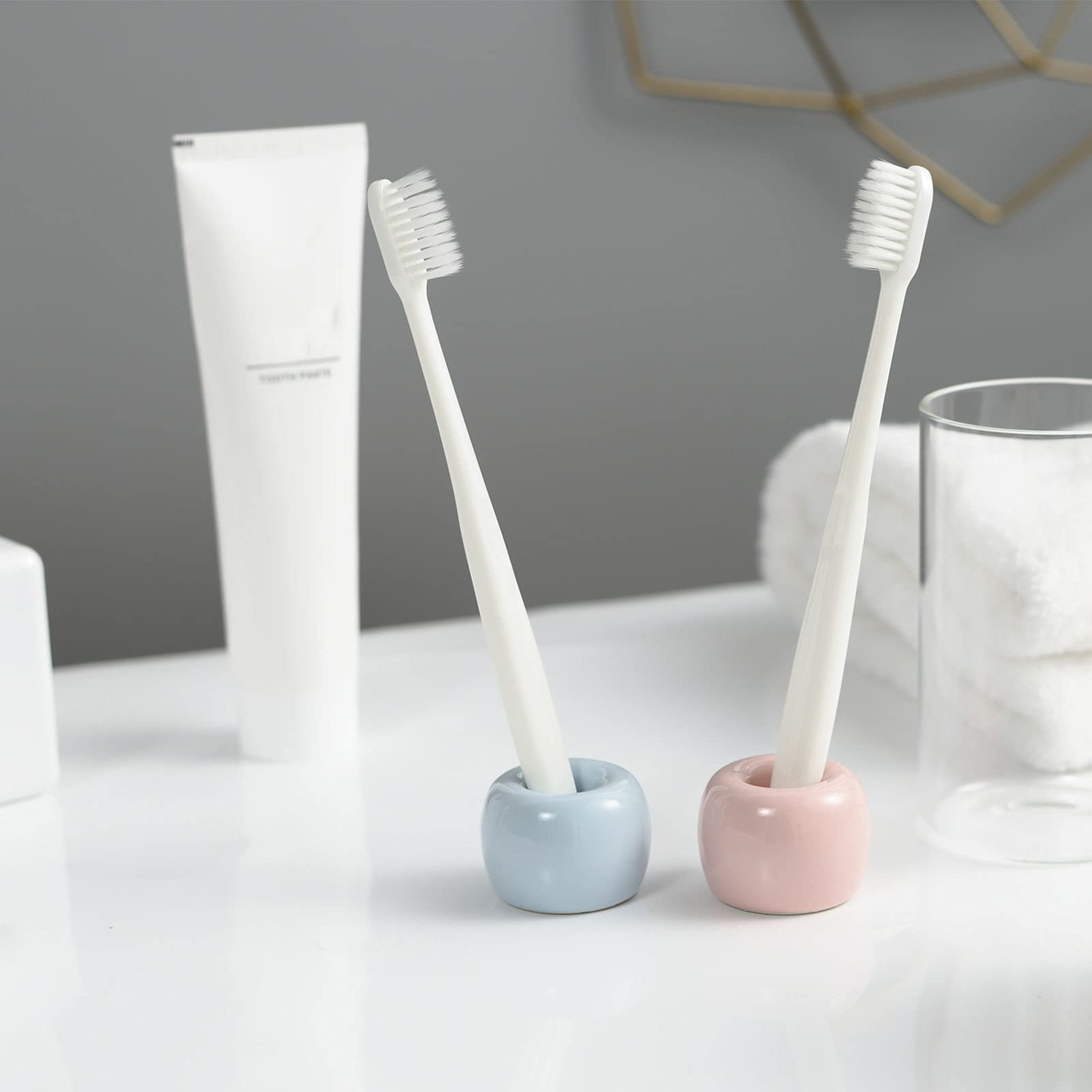 Porta Spazzolini da Denti in Ceramica Bianca Bagno Cactus