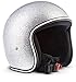 Produktbild Rebel R2 Flakes Silver · Jet-Helm · Motorrad-Helm Roller-Helm Scooter-Helm Bobber Mofa-Helm Chopper Retro Cruiser Vintage Pilot Biker · Fiberglas Schnellverschluss SlimShell Tasche L (59-60cm)