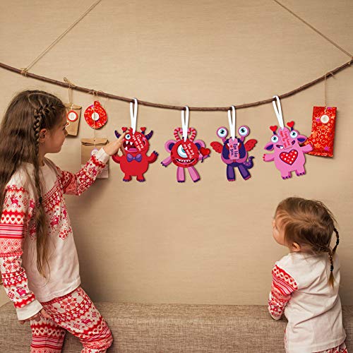 Sumind 60 Sets Valentine's Day Craft Kits for Kids DIY Ornament Valentine Class Game Activities Paper Craft Hanging Ornament for Valentines Day Decorations by Sumind - Image 4