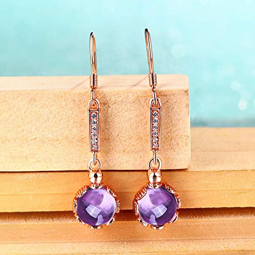 Boucles d'oreilles améthyste naturelle en argent 925, cadeau idéal