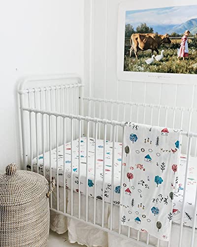 Sorrel + Fern 2-Pack Crib Sheet For Standard Crib Mattress (Farm Animals) - Premium Fitted Sheets - Buttery Soft Cotton Blend #TOP6