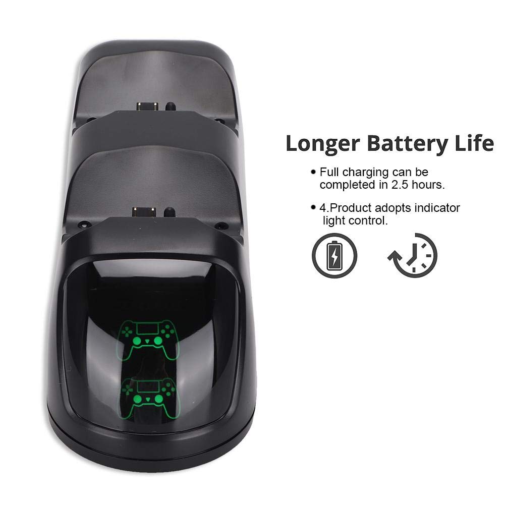 Caricabatterie per gamepad, caricabatterie per maniglia di gioco USB a 2 porte LED da 5 V con indicatore Caricabatterie per docking station per Xbox One, gamepad PS4. Double the comfort