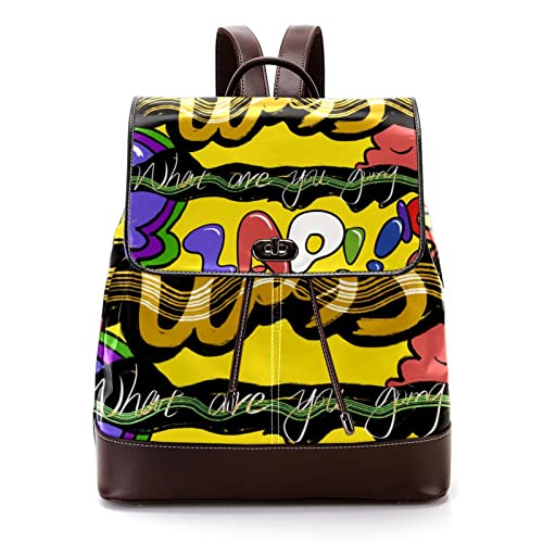 Sac à dos tendance pour femme en cuir synthétique souple multicolore à rabat