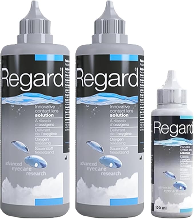 Avizor Regard 2x355ml + bote de 100ml - Kit de Viaje - Solución para Limpiar, Desinfectar y Rehidratar las Lentes de Contacto - Sin Conservantes en Tus Ojos - Limpieza a base de Oxigeno