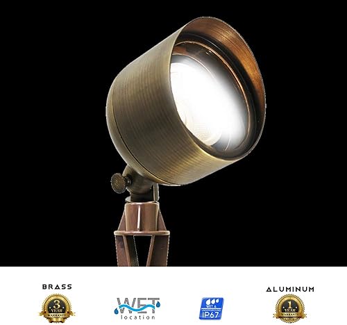 Miniatura 5 de Westgate Luces LED de iluminación para paisaje, construcción de latón, PAR36 no incluido, acabado de bronce antiguo, luces de pozo