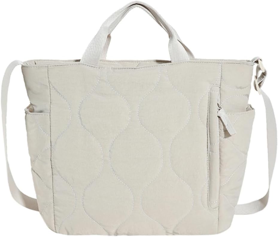 Puffy Tote Bags for Women Quilted Shoulder Bag Large Capacity Puffer Hobo Handbag Lightweight Crossbody Bag