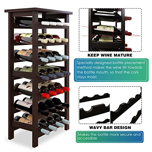Soporte para botellas 28 plazas 7 niveles bambú miniatura 4