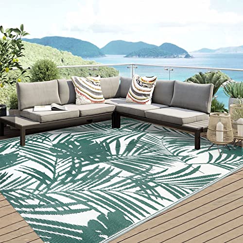 famibay Outdoor Rugs 5x8 Waterproof Plastic Straw Patio Mat Outside Rug