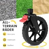 Sekey XXL Bollerwagen Faltbar mit Bremsen 160L 150KG Belastbar, Faltbarer Bollerwagen Geländetauglich, Klappbarer Handwagen Strand Camping Einkaufen, XXL-Sieger 3011, Schwarz mit Grau