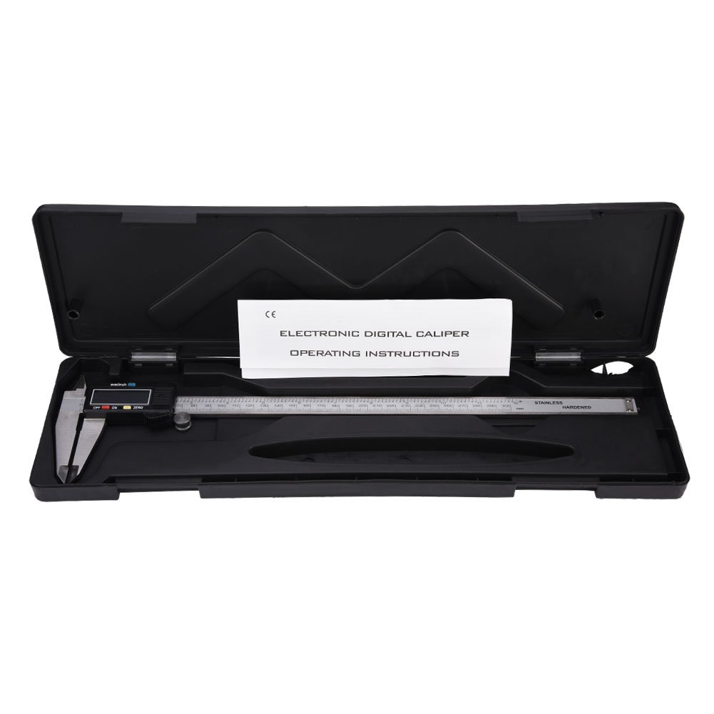 Yosoo Digital Micrometers - Calibre Vernier digital (rango 300 mm, acero inoxidable, pantalla LCD grande)