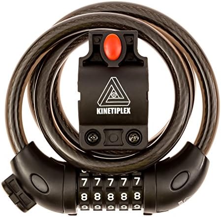 Kinetiplex Universal 5 Digit Combination Code Bicycle Cable Lock, 3 Feet, Black