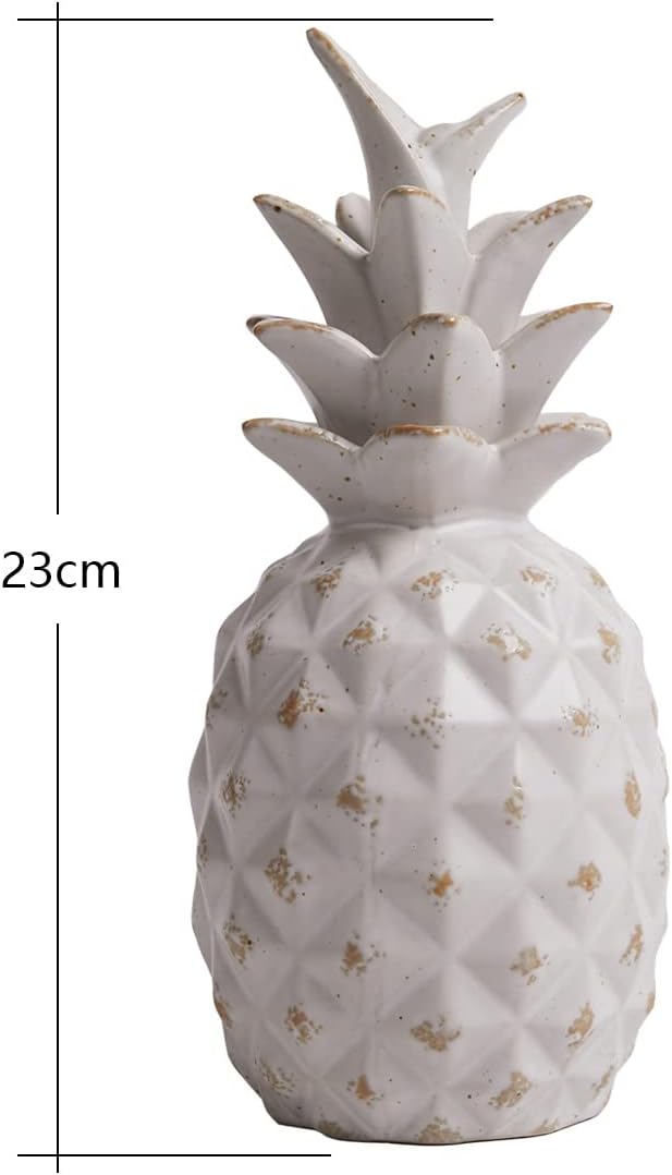 HAUCOZE Pineapple Statue Decor Fruits Sculpture Gifts Home Arts Ceramic Figurine 9.1 inch