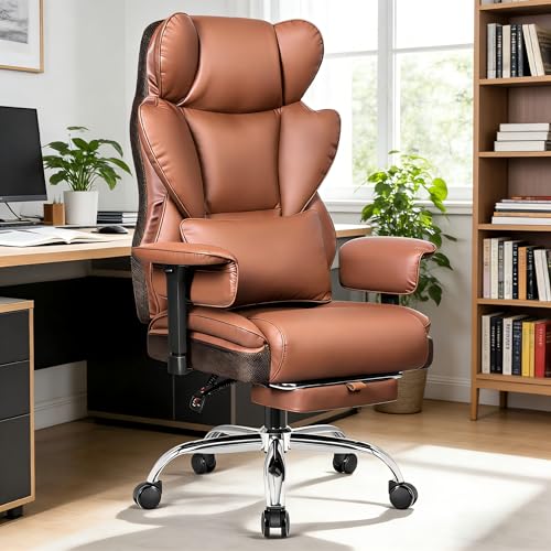 ALLGOD Heavy Duty Big & Tall Office Chair 500LBS, Brown