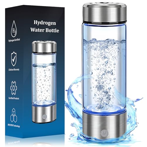 Hydrogen Water Bottle Generator - Portable Hydrogen Water Ionizer Machine SPE PEM Tech, Rechargeable...