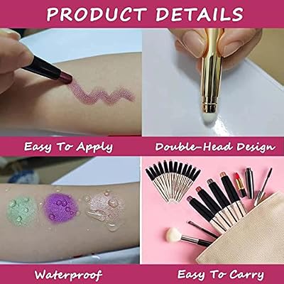 Black Bule Eyeshadow Stick, Cream Smooth Shimmer Eyeshadow Pencil, Hypoallergenic Waterproof Long Lasting Highlighter Stick, Glitter Primer Palette
