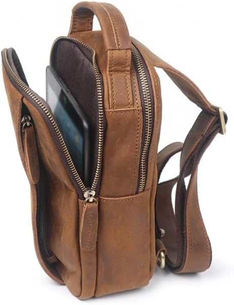 Retro Men's Genuine Leather Crossbody Bag Handbag Casual Shoulder