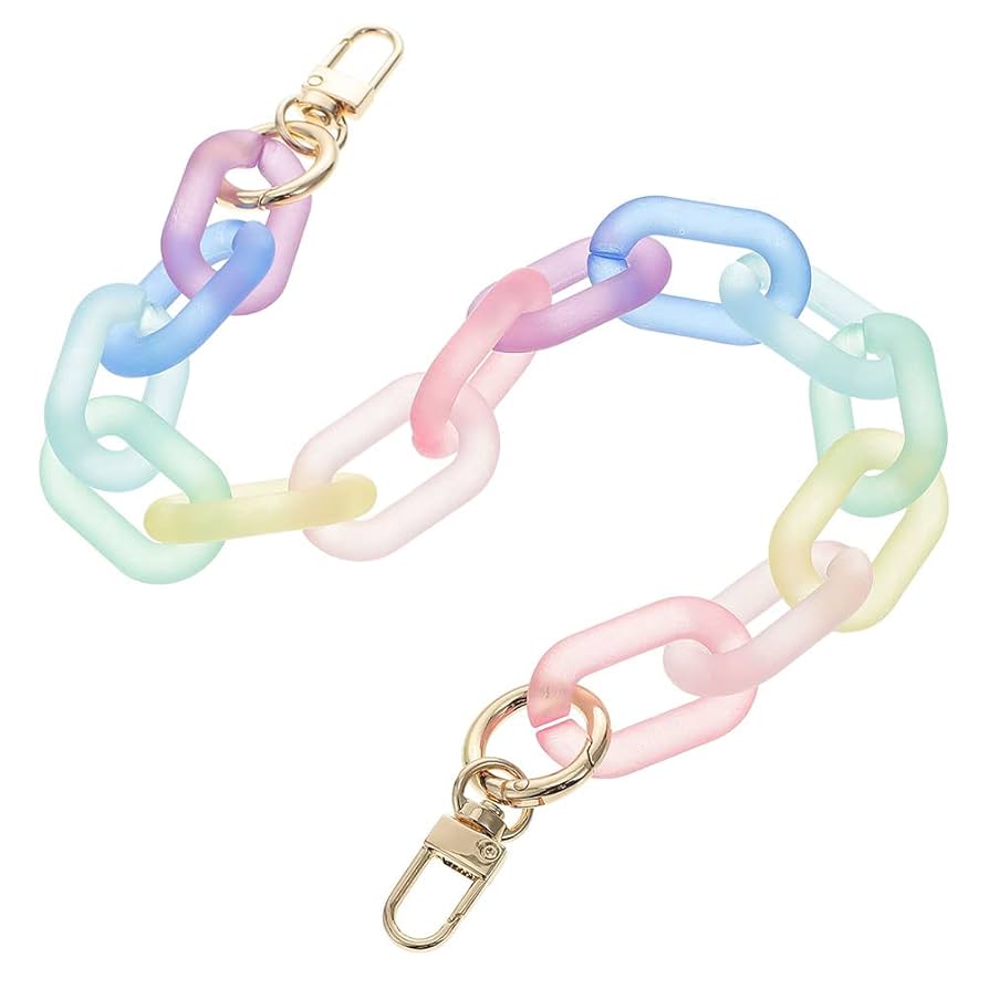 PATIKIL Acrylic Purse Strap, 15 Inch Acrylic Chain Purse Straps Replacement Luxury Handbag Strap Fashionable Purse Clutches Handles For DIY Crafts Shoulder Bag Crossbody, Blue White