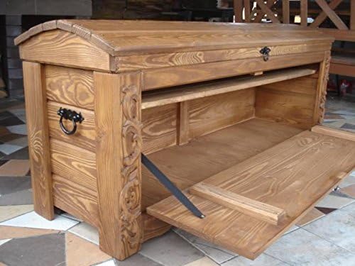 DECOCRAFT Wooden Shoe Box Cupboard Cabinet Rack Hallway Pine Storage Seating Bench (KL3)