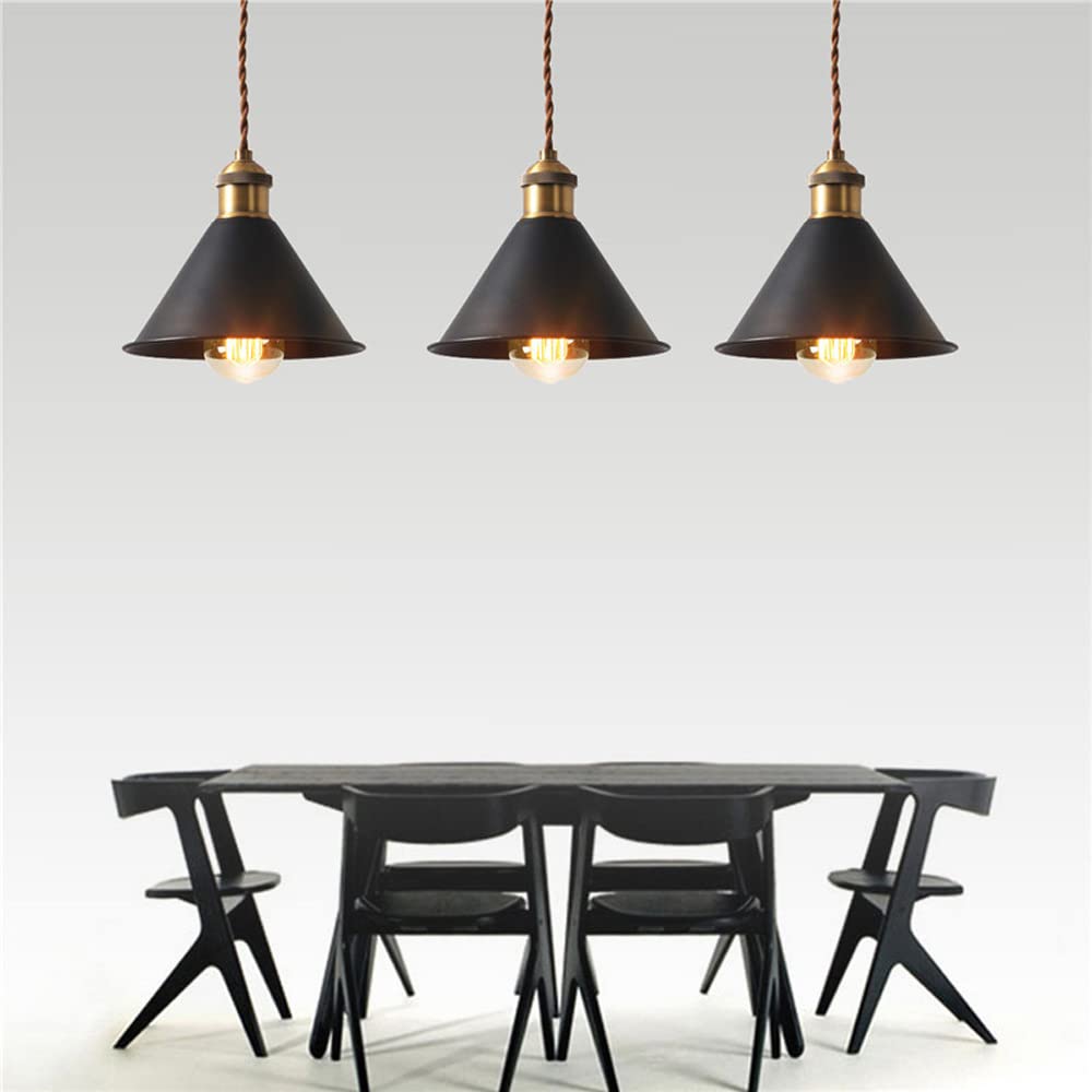 Moderna base E26 Finitura nera opaca Illuminazione a sospensione Portalampada in bronzo Apparecchi di illuminazione a sospensione Apparecchi di illuminazione per cottage Lampada da comodino da 7,5