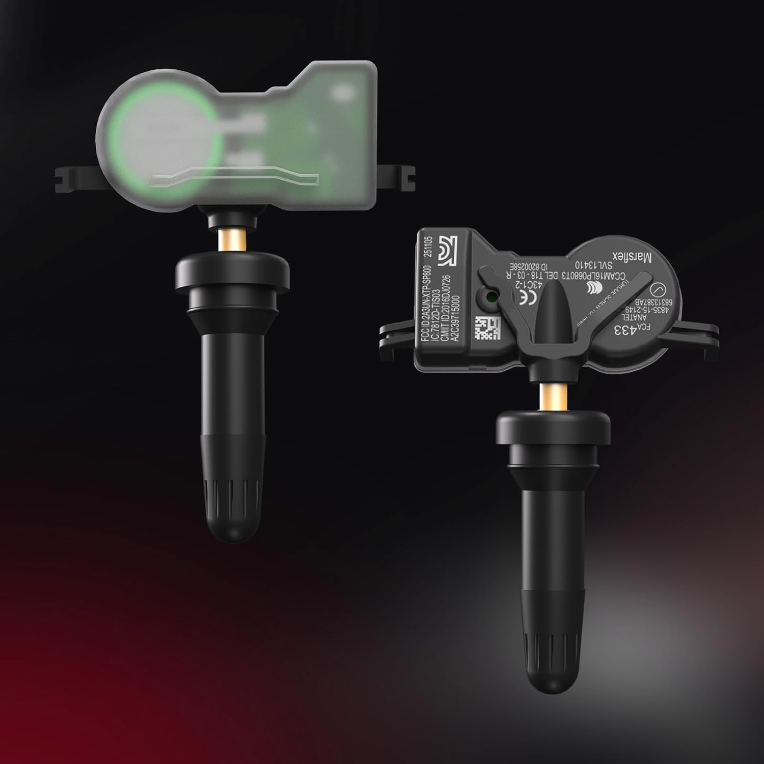 Marsflex TPMS Tire Pressure Sensor - Fit for Jeep Compass Renegade Dodge Durango Chrysler Fiat, Tire Pressure Monitoring System 433MHz Set of 4, Replacement OE 68313387AB 68252493AB 68313387AA