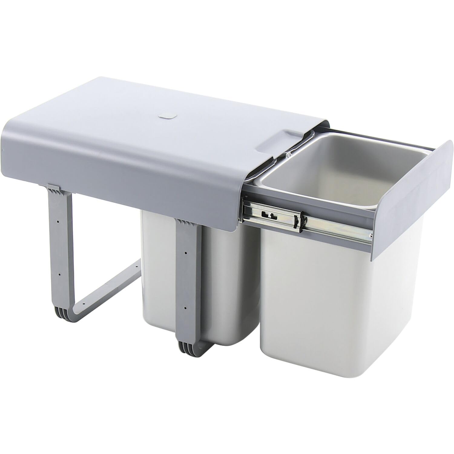 Poubelle encastrable EKOTECH Ekko 40 tri sélectif 3 bacs plastique gris
