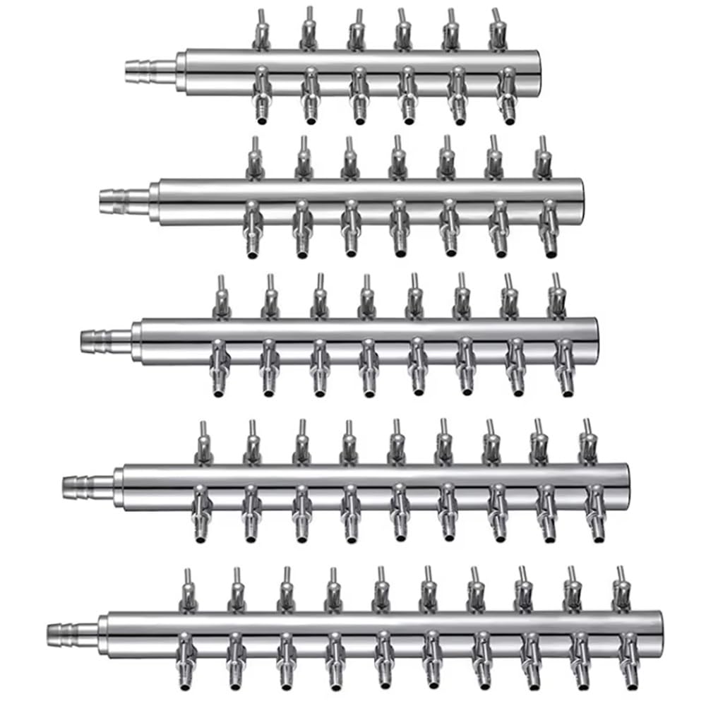 Válvula Distribuidora De Aire For Acuario De 2 A 24 Puertos, Reguladores De Salida Individuales For Bomba De Oxígeno, Divisor Metálico Resistente A La Corrosión (1 Unidad)(1in-22 out)