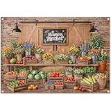 YCUCUEI 7x5ft Fabric Farmers Market Photography Backdrop