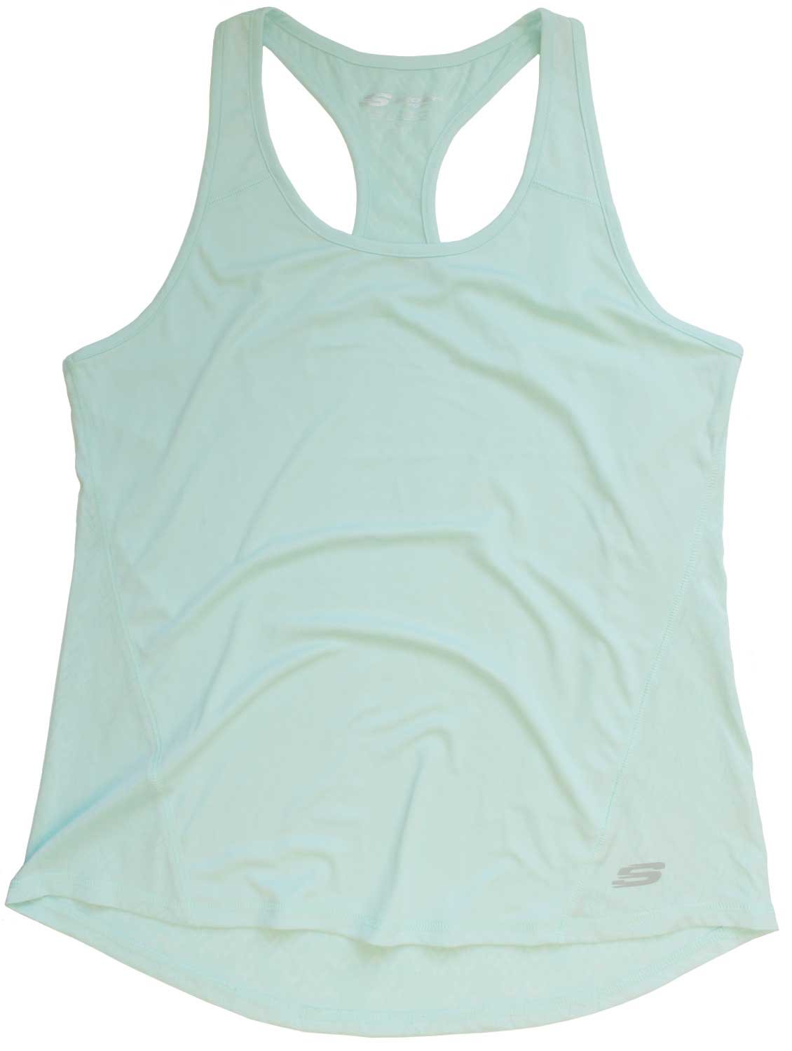 Sport Active Women's Racer-Back Tank Tee Atomic Beach Glass Medium by Skechers – Mesh, Beach Glass, Model 00_550883_V8
