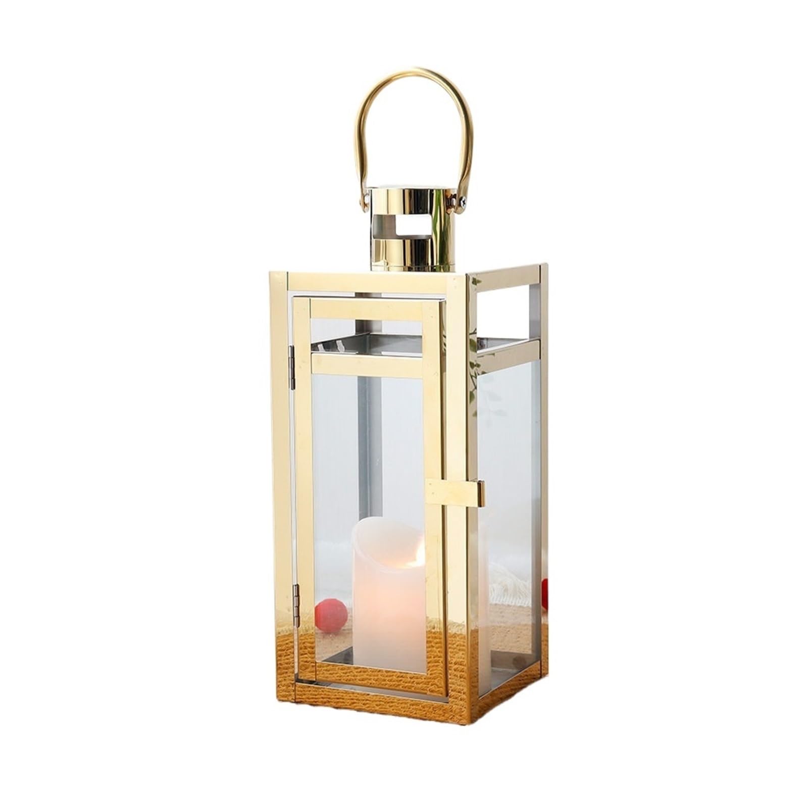 Decorative Lanterns Stainless Steel Candle Holder Lanterns Gold Hanging Lantern Metal Candlestick Light For Indoor Outdoor Weddings Party Home Decor