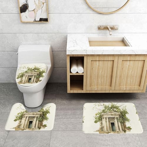 Tapis de salle de bain romain et contour WC flanelle - 5