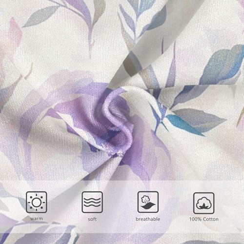 KLL Peonies Lilac Watercolor Ongrey Toddler Boys Pure Cotton Briefs Breathable Children Panties3