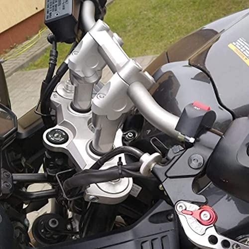 Aramox Rehausse de guidon, moto universelle pour guidon de guidon de moto de 22 mm Adaptateur de fixation arrière pour guidon (,chrome) - Image 4