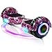 Hoverboard, Patinete Flotante autoequilibrado de 6.5 "con Ruedas, Altavoz Bluetooth, Luces LED para niños y Adultos (Estrella Rosa)