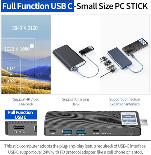 Image of Mini PC N4100, Win11 Pro 4GB 64GB, Fanless USB-C GbE