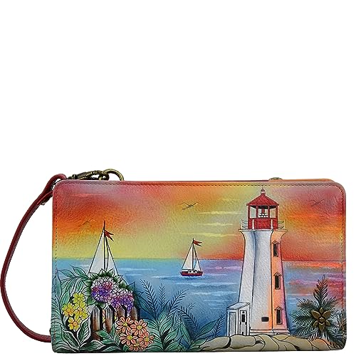 Image of Anuschka Women's Hand-Painted Genuine Leather RFID Blocking Organiser Wallet - Guiding Light