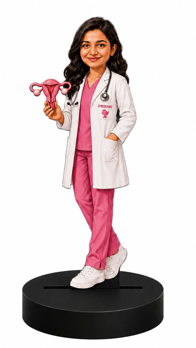 Personalized Gynecologist Caricature Standee, Custom Doctor Gift for Women, Funny Gynecology Photo Stand, Birthday Farewell Thank You Gift for Gynecologist, Desk Office Table Décor-image-12