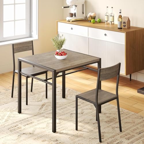 Image of Gizoon Dining Table Set for 2, 3 Piece Kitchen Table with 2 Chairs for Small Space, Apartment, Kitchen, Dining Room, Space-Saving